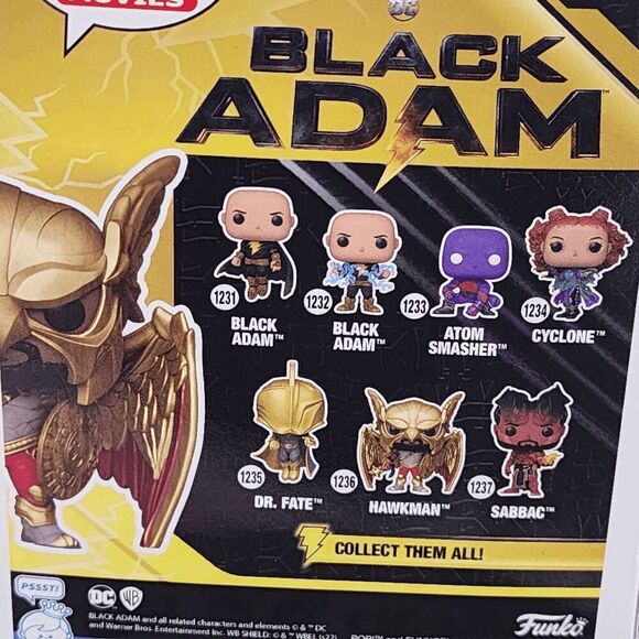 💕 NWT Funko Pop! Black Adam Hawkman #1236 DC Figure #7169 💕 - Picture 6 of 6